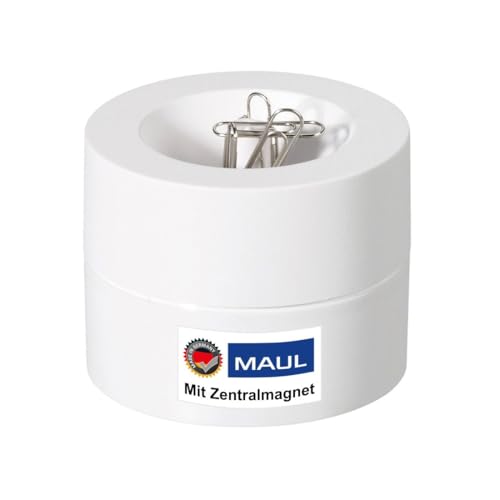 Maul Klammernspender MAULpro | Ø7,3x6cm | Schreibtisch Organizer für Büroklammern | Schreibtisch Zubehör mit Magnet für Büro | Inklusive 15 Klammern | Stilvoller Büroklammernspender | Weiß Maul Klammernspender MAULpro | Ø7,3x6cm | Schreibtisch Organizer für Büroklammern | Schreibtisch Zubehör mit Magnet für Büro | Inklusive 15 Klammern | Stilvoller Büroklammernspender | Weiß von Maul