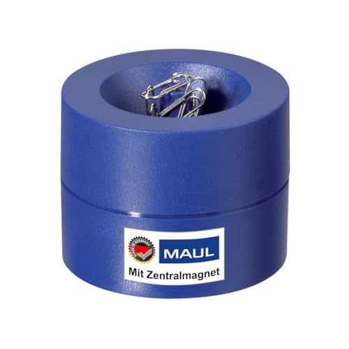 MAUL Klammernspender MAULpro | Ø7,3x6cm | Schreibtisch Organizer für Büroklammern | Schreibtisch Zubehör mit Magnet für Büro | Inklusive 15 Klammern | Stilvoller Büroklammernspender | Blau MAUL Klammernspender MAULpro | Ø7,3x6cm | Schreibtisch Organizer für Büroklammern | Schreibtisch Zubehör mit Magnet für Büro | Inklusive 15 Klammern | Stilvoller Büroklammernspender | Blau von Maul