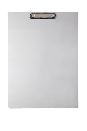 MAUL Klemmbrett A3 | Stabiles Klemmbrett aus Aluminium zum Aufhängen | Schreibunterlage mit Bügeklemme 8 mm | Clipboard zum Schreiben, Zeichnen in Büro oder Haushalt | A3 Hochformat | Silber von Maul