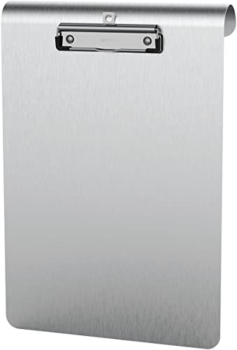 MAUL Klemmbrett MAULmedic zum Einhängen, Schreibplatte, DIN A4 hoch, eloxiertes Aluminium/Edelstahl, Plattenstärke 0,12 cm, Klemmweite 0,8 cm, Silber von Maul