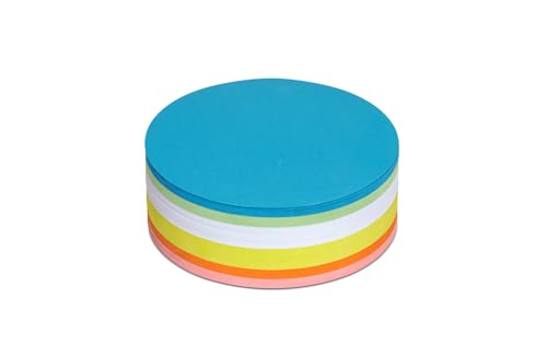 MAUL Moderationskarten rund Ø 13,5 cm (250 Stück) | Beschriftbare Karteikarten | Coaching Karten | Präsentationskarten | Moderationskoffer Nachfüllpack | 150 g/m² Papier | Bunt von Maul