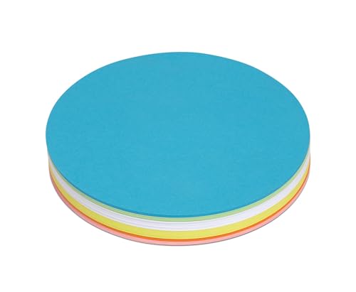 MAUL Moderationskarten rund Ø 18,5 cm (120 Stück) | Beschriftbare Karteikarten | Coaching Karten | Präsentationskarten | Moderationskoffer Nachfüllpack | 150 g/m² Papier | Bunt von Maul
