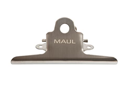 MAUL Retro-Bügelklemmer Edelstahl zur Montage auf Metall, Kunststoff, Holz, korrosionsbeständig, auch für DIY und Basteln, Breite 14,7 cm, Klemmweite 2 cm, Schwarz von MAUL
