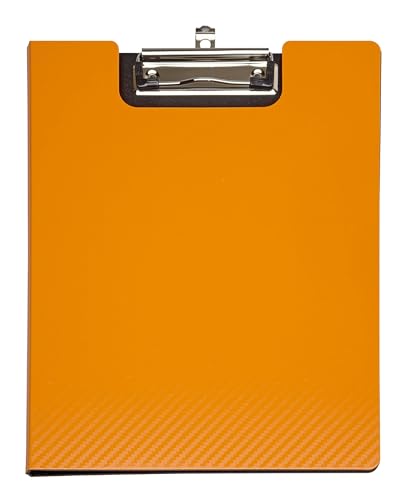 MAUL Schreibmappe A4 MAULflexx | Klemmbrettmappe im A4 Format für Dokumente | strapazierfähige Konferenzmappe | einschiebbare Aufhängöse | Mappe mit Bügelklemme für loses Papier | Orange von Maul
