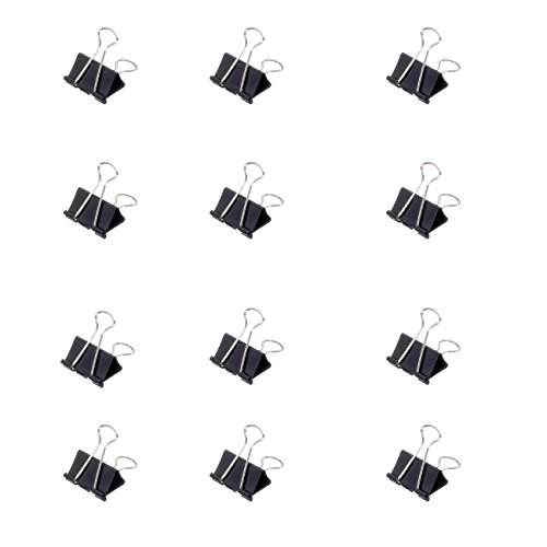 MAUL original mauly Klemmer (12 Stück) 32 mm | Befestigung mit 13 mm zum Klemmen von bis zu 130 Blatt Papier | vielseitig einsetzbar im Büro, als Küchen Gadgets und im Haushalt | Schwarz von Maul
