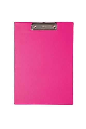 MAUL Klemmbrett A4 | Klemmbrett aus Karton mit Folie | Schreibbrett mit Papierklemme | Clipboard mit moderner Klemmer zur Aufbewahrung von Papier | für Büro, Küche und Werkstatt | Pink von Maul