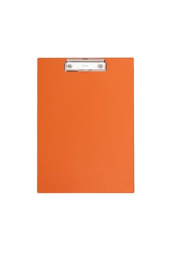 MAUL Klemmbrett A4 | Klemmbrett aus Karton mit Folie | Schreibbrett mit Papierklemme | Clipboard mit moderner Klemmer zur Aufbewahrung von Papier | für Büro, Küche und Werkstatt | Orange von Maul