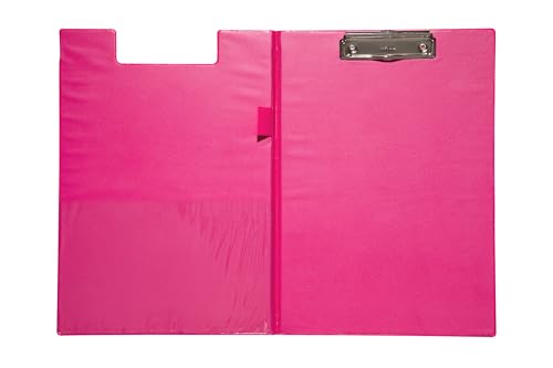 MAUL Schreibmappe A4 | Mappe aus Pappe mit Folienüberzug zum Zuklappen | Dokumentenmappe A4 mit Fach für Papier | Praktische Dokumententasche zum Aufhängen | Aktenmappe für Büro | Pink von Maul