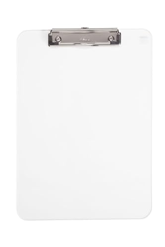 MAUL Klemmbrett A4 | Schreibbrett aus Kunststoff im DIN A4 Format | Clipboard zum Aufhängen | moderner Klemmer zur Aufbewahrung von Papier | für Büro, Küche und Werkstatt | Glasklar von MAUL