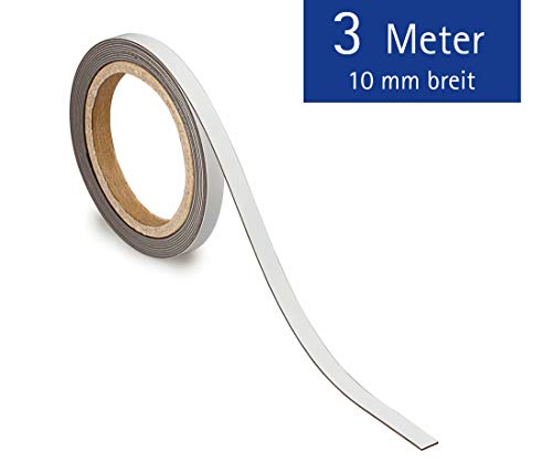 Maul 6523102 Kennzeichnungsband, magnetisch, 3000 mm x 1 cm, 1 mm, weiß von Maul