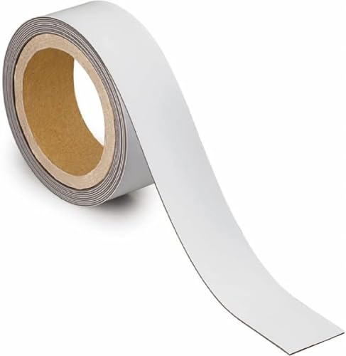 Maul 6523702 Kennzeichnungsband, magnetisch, 3000 mm x 4 cm, 1 mm, weiß von Maul