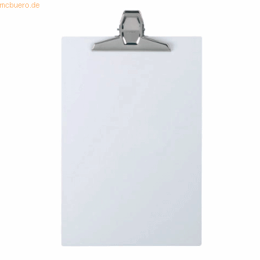 Maul A4 Schreibplatte mit hohem Metall-Klemmer weiß von Maul