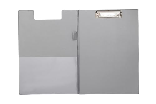 MAUL Schreibmappe A4 | Mappe aus Pappe mit Folienüberzug zum Zuklappen | Dokumentenmappe A4 mit Fach für Papier | Praktische Dokumententasche zum Aufhängen | Aktenmappe für Büro | Silber MAUL Schreibmappe A4 | Mappe aus Pappe mit Folienüberzug zum Zuklappen | Dokumentenmappe A4 mit Fach für Papier | Praktische Dokumententasche zum Aufhängen | Aktenmappe für Büro | Silber von Maul