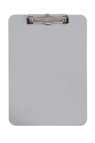 MAUL Klemmbrett A4 | Schreibbrett aus Kunststoff im DIN A4 Format | Clipboard zum Aufhängen | moderner Klemmer zur Aufbewahrung von Papier | für Büro, Küche und Werkstatt | Grau von Maul