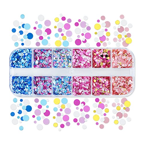 Runde Glitzer Sparkly Konfetti Epoxidharz Formen Füllstoffe Nagel Pailletten Glitzer Nail Art Decor Runde Harz Füllmaterialien von Mauqfra