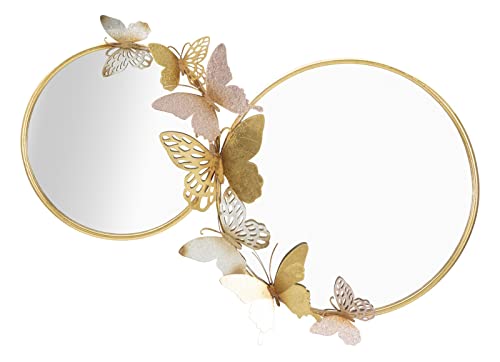 Specchio DA Muro Double FARFALLE Pink CM 81 x 3 x 52,5 von Mauro Ferretti Srl