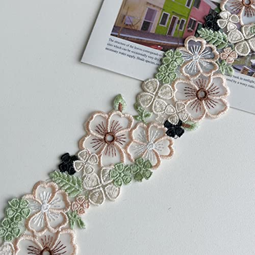 Zartes 3D Blumenmuster Spitzenbesatz 6,85cm breit, Unelastisches Organza Stickerei, Spitzenband für Kleid/Hochzeit/Braut DIY Nähdekoration, 2 yard Zartes 3D Blumenmuster Spitzenbesatz 6,85cm breit, Unelastisches Organza Stickerei, Spitzenband für Kleid/Hochzeit/Braut DIY Nähdekoration, 2 yard von Mausouca