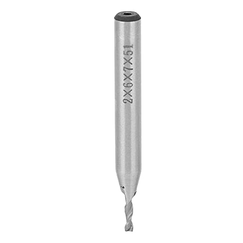 Hochgeschwindigkeitsstahl 2 -Flex -Spiralendmühle Straight Shank CNC Mahlen Cutter Tool Hardware für Holz -Acrylaluminium (2*6*7*51) von Mavaol