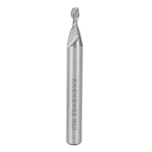 Hochgeschwindigkeitsstahl 2 -Flex -Spiralendmühle Straight Shank CNC Mahlen Cutter Tool Hardware für Holz -Acrylaluminium (3 * 6 * 8 * 52) von Mavaol