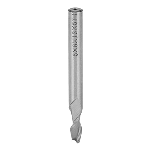 Hochgeschwindigkeitsstahl 2 -Flex -Spiralendmühle Straight Shank CNC Mahlen Cutter Tool Hardware für Holz -Acrylaluminium (5 * 6 * 13 * 57) von Mavaol