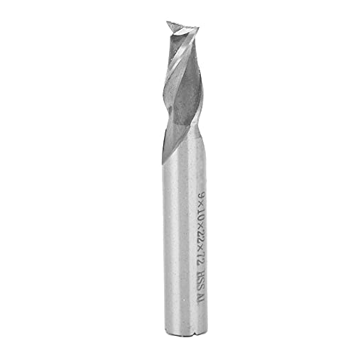 Hochgeschwindigkeitsstahl 2 -Flex -Spiralendmühle Straight Shank CNC Mahlen Cutter Tool Hardware für Holz -Acrylaluminium (9 * 10 * 22 * 72) von Mavaol