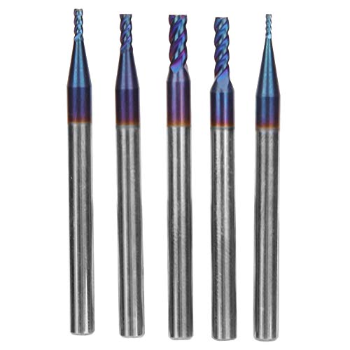 Mahlen Cutter Blue Nano beschichtete Wolfram -Stahl -Ende -Frässchneider für CNC -Fräste 5 Stcs HRC65 ° von Mavaol