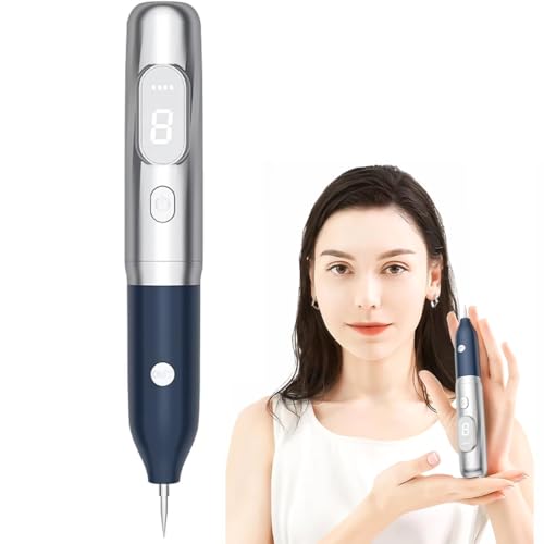 Mavdecll Face Mole Removal Pen, Red and Blue Light Skin Tags Remover Kit, 9 Strength Levels, Mit Austauschbarer Nadel, Plasmatechnologie, LED-Anzeige, Für Warzen, Dunkle Flecken, Sommersprossen von Mavdecll