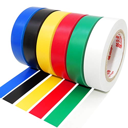 Maveek Isolierband Farbig Set, 6 Rollen 15mm x 15 m isolierband Wasserdicht Elektrisch PVC klebeband für kabel isolierung, Reparatur und Bündelung von Kabeln von Maveek