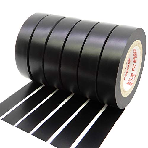 Maveek Isolierband Schwarz, 6 Rollen 15mm x 15 m isolierband Wasserdicht Elektrisch PVC klebeband für kabel isolierung, Reparatur und Bündelung von Kabeln von Maveek