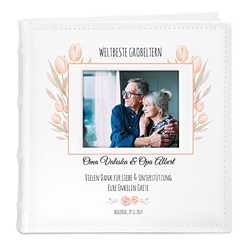 Maverton Einsteckalbum + mit Aufdruck - für 200 Fotos 10x15-100 weiße Seiten - Größe 21x22cm - Weiß - Geschenk für Paare - Hochzeitsgeschenk - Hochzeitstaggeschenke - Tulpen Maverton Einsteckalbum + mit Aufdruck - für 200 Fotos 10x15-100 weiße Seiten - Größe 21x22cm - Weiß - Geschenk für Paare - Hochzeitsgeschenk - Hochzeitstaggeschenke - Tulpen von Maverton
