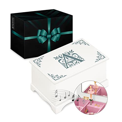 Maverton Jewelkeeper mit Aufdruck - Schmuckschatulle mit Spieluhr Ballerina - Musikschmuckdose für Mädchen - Schmuckkästchen zur Taufe - zur Erstkommunion - zum Geburtstag - Verzierung Maverton Jewelkeeper mit Aufdruck - Schmuckschatulle mit Spieluhr Ballerina - Musikschmuckdose für Mädchen - Schmuckkästchen zur Taufe - zur Erstkommunion - zum Geburtstag - Verzierung von Maverton