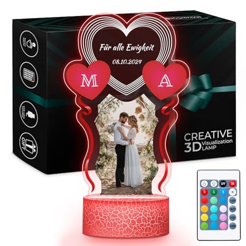 Maverton LED Lichtlampe - digitaler Bilderrahmen mit USB-Kabel - Hochzeitsgeschenke für Brautpaar - Geschenk Hochzeit - Jahrestag Geschenk - Personalisierte Geschenke für Paare - Deko Wohnzimmer Maverton LED Lichtlampe - digitaler Bilderrahmen mit USB-Kabel - Hochzeitsgeschenke für Brautpaar - Geschenk Hochzeit - Jahrestag Geschenk - Personalisierte Geschenke für Paare - Deko Wohnzimmer von Maverton