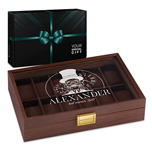 Maverton Uhrenbox mit Gravur für 12 Uhren - Uhrenkasten aus Holz - 31x21x7,5cm - Magnetverschluss - für Herren - zum Geburtstag - zu Weihnachten - Farbe: Weinrot - Zeit Maverton Uhrenbox mit Gravur für 12 Uhren - Uhrenkasten aus Holz - 31x21x7,5cm - Magnetverschluss - für Herren - zum Geburtstag - zu Weihnachten - Farbe: Weinrot - Zeit von Maverton
