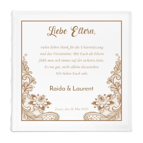 Maverton personalisiertes Einsteckalbum für 500 Fotos - Familienalbum 10x15 cm - weißes Erinnerungsalbum mit Einstecktaschen für Paar zum Hochzeitsjubiläum - 33x33cm - Blumenmotiv Maverton personalisiertes Einsteckalbum für 500 Fotos - Familienalbum 10x15 cm - weißes Erinnerungsalbum mit Einstecktaschen für Paar zum Hochzeitsjubiläum - 33x33cm - Blumenmotiv von Maverton