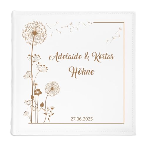 Maverton personalisiertes Einsteckalbum für 500 Fotos - Familienalbum 10x15 cm - weißes Erinnerungsalbum mit Einstecktaschen für Paar zum Hochzeitsjubiläum - 33x33cm - Pusteblume Maverton personalisiertes Einsteckalbum für 500 Fotos - Familienalbum 10x15 cm - weißes Erinnerungsalbum mit Einstecktaschen für Paar zum Hochzeitsjubiläum - 33x33cm - Pusteblume von Maverton