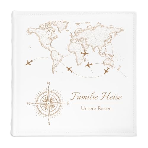 Maverton personalisiertes Einsteckalbum für 500 Fotos - Familienalbum 10x15 cm - weißes Erinnerungsalbum mit Einstecktaschen für Paar zum Hochzeitsjubiläum - 33x33cm - Windrose Maverton personalisiertes Einsteckalbum für 500 Fotos - Familienalbum 10x15 cm - weißes Erinnerungsalbum mit Einstecktaschen für Paar zum Hochzeitsjubiläum - 33x33cm - Windrose von Maverton