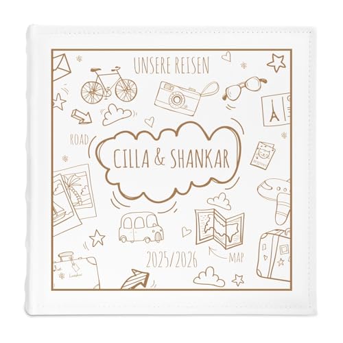 Maverton personalisiertes Einsteckalbum für 500 Fotos - Familienalbum 10x15 cm - weißes Erinnerungsalbum mit Einstecktaschen für Paar zum Hochzeitsjubiläum - 33x33cm - Wolke Maverton personalisiertes Einsteckalbum für 500 Fotos - Familienalbum 10x15 cm - weißes Erinnerungsalbum mit Einstecktaschen für Paar zum Hochzeitsjubiläum - 33x33cm - Wolke von Maverton