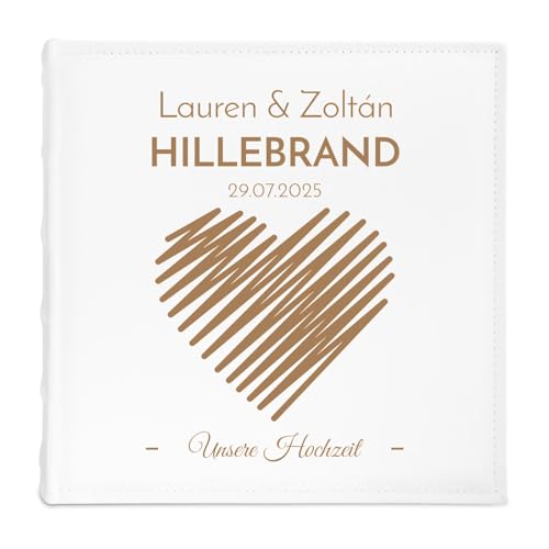 Maverton personalisiertes Photoalbum mit Einstecktaschen 10x15 cm - Einsteckalbum mit Gravur für 500 Fotos - weißes Erinnerungsalbum für Brautpaar zur Hochzeit - 33x33cm - Herz Maverton personalisiertes Photoalbum mit Einstecktaschen 10x15 cm - Einsteckalbum mit Gravur für 500 Fotos - weißes Erinnerungsalbum für Brautpaar zur Hochzeit - 33x33cm - Herz von Maverton