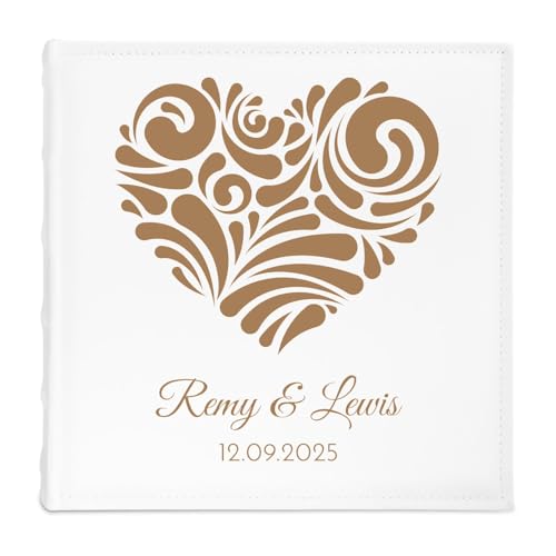 Maverton personalisiertes Photoalbum mit Einstecktaschen 10x15 cm - Einsteckalbum mit Gravur für 500 Fotos - weißes Erinnerungsalbum für Brautpaar zur Hochzeit - 33x33cm - Herzmotiv Maverton personalisiertes Photoalbum mit Einstecktaschen 10x15 cm - Einsteckalbum mit Gravur für 500 Fotos - weißes Erinnerungsalbum für Brautpaar zur Hochzeit - 33x33cm - Herzmotiv von Maverton