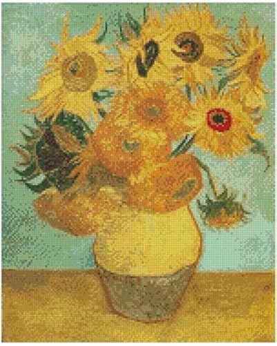 Kreuzstich-Set, Sonnenblumen-Serie, 12 Sonnenblumen von Vincent Van Gogh, Baumwolle, Kreuzstich-Set, 150 x 196 Stiche, 38 x 45 cm, DIY-Dekoration, Vincent Van Gogh Sonnenblume DIY Baumwolle Kreuzstich-Set, Sonnenblumen-Serie, 12 Sonnenblumen von Vincent Van Gogh, Baumwolle, Kreuzstich-Set, 150 x 196 Stiche, 38 x 45 cm, DIY-Dekoration, Vincent Van Gogh Sonnenblume DIY Baumwolle von Max Stitch