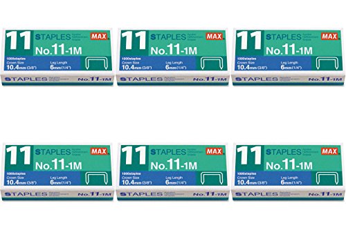 Office 4 All Max. 11-1M Heftklammern Für Vaimo Hefter, 6 Packungen von Max