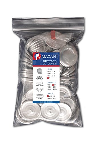 Maxant Buttons 50 Buttons to Cover - Made in USA - Cover Buttons With Wire Eye Backs 75 (1 7/8) von Maxant