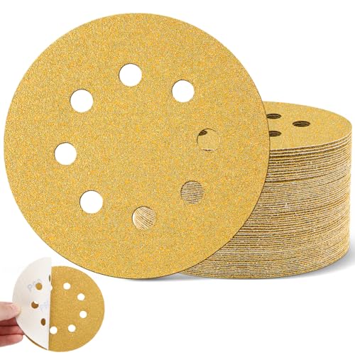 Maxdot 200 Stück 12,7 cm Schleifscheiben, 8-Loch-Haken und Schlaufe, 60er-Körnung, Goldschleifpapier für Exzenterschleifer Maxdot 200 Stück 12,7 cm Schleifscheiben, 8-Loch-Haken und Schlaufe, 60er-Körnung, Goldschleifpapier für Exzenterschleifer von Maxdot