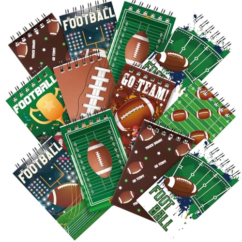 Maxdot Mini-Notizblöcke mit Fußballmotiven, Spirale, Mini-Tagebuch, Notizbücher, Goodie-Bag-Füllungen für Lehrer, Belohnung, Geburtstag, Party, Geschenke, Zubehör, 24 Stück von Maxdot