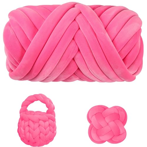 Dicke Wolle Garn 500g,Chunky XXL Wolle zum Handstricke,Sperrige Textilgarn zum häkeln für körbe,Decke, Kissen, Rucksack,Haustierkorb von Maxee