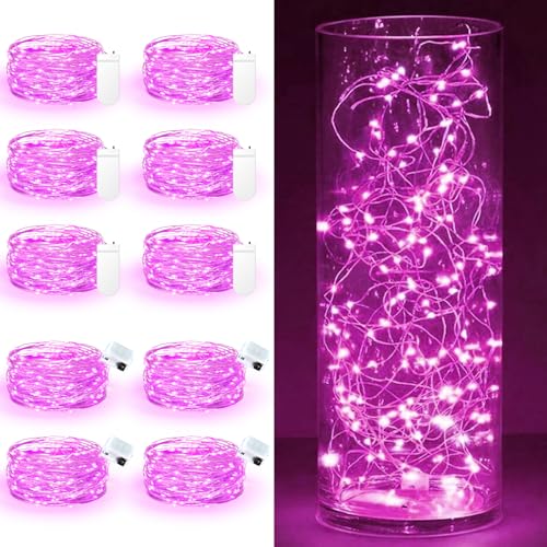 Maxee 10 Stück 1M Rosa LED Lichterkette Batterie, Wasserdicht für DIY, Party, Stimmung Lichter, Weihnachtsdeko, Innen- und Außenbereich Deko, 4 Stück Quadratische + 6 Stück Flache Lichterkette Maxee 10 Stück 1M Rosa LED Lichterkette Batterie, Wasserdicht für DIY, Party, Stimmung Lichter, Weihnachtsdeko, Innen- und Außenbereich Deko, 4 Stück Quadratische + 6 Stück Flache Lichterkette von Maxee