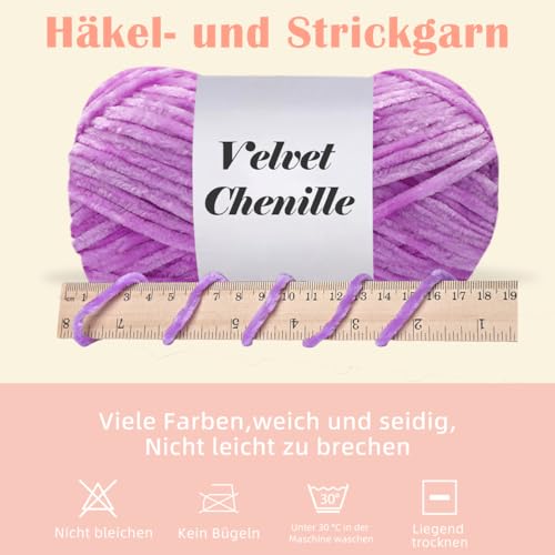 Maxee 100g Samtig Babywolle, Samt Chenille Garn mit Häkelwerkzeuge, Kuschelweich Velvet Chenillegarn Flauschige, Weich Plüschwolle Häkelgarn Wolle zum Stricken & Häkeln Maxee 100g Samtig Babywolle, Samt Chenille Garn mit Häkelwerkzeuge, Kuschelweich Velvet Chenillegarn Flauschige, Weich Plüschwolle Häkelgarn Wolle zum Stricken & Häkeln von Maxee