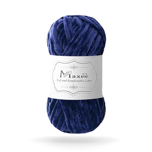 Maxee 100g Samtig Babywolle, Samt Chenille Garn mit Häkelwerkzeuge, Kuschelweich Velvet Chenillegarn Flauschige, Weich Plüschwolle Häkelgarn Wolle zum Stricken & Häkeln von Maxee