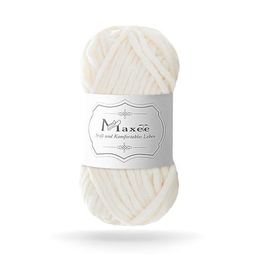 Maxee 100g Samtig Babywolle, Samt Chenille Garn mit Häkelwerkzeuge, Kuschelweich Velvet Chenillegarn Flauschige, Weich Plüschwolle Häkelgarn Wolle zum Stricken & Häkeln Maxee 100g Samtig Babywolle, Samt Chenille Garn mit Häkelwerkzeuge, Kuschelweich Velvet Chenillegarn Flauschige, Weich Plüschwolle Häkelgarn Wolle zum Stricken & Häkeln von Maxee