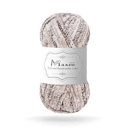 Maxee 100g Samtig Babywolle, Samt Chenille Garn mit Häkelwerkzeuge, Kuschelweich Velvet Chenillegarn Flauschige, Weich Plüschwolle Häkelgarn Wolle zum Stricken & Häkeln Maxee 100g Samtig Babywolle, Samt Chenille Garn mit Häkelwerkzeuge, Kuschelweich Velvet Chenillegarn Flauschige, Weich Plüschwolle Häkelgarn Wolle zum Stricken & Häkeln von Maxee